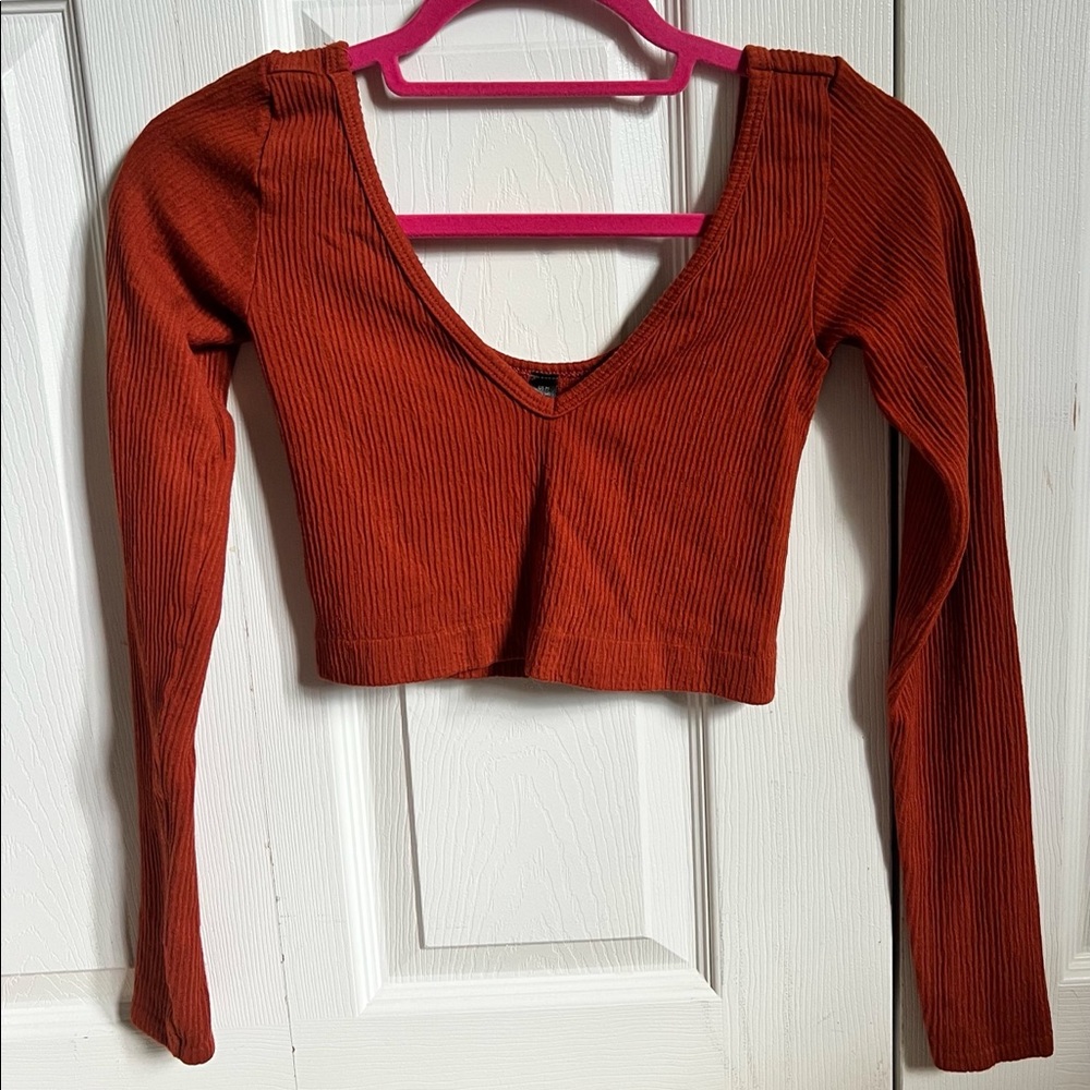Ribbed Urban Outfitters Long Sleeve Crop Top